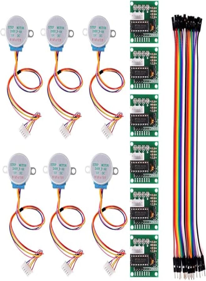 إيه تي إن إس Atnsinc 6 Pcs 28byj-48 ULN2003 5v Stepper Motor + ULN2003 Driver Board